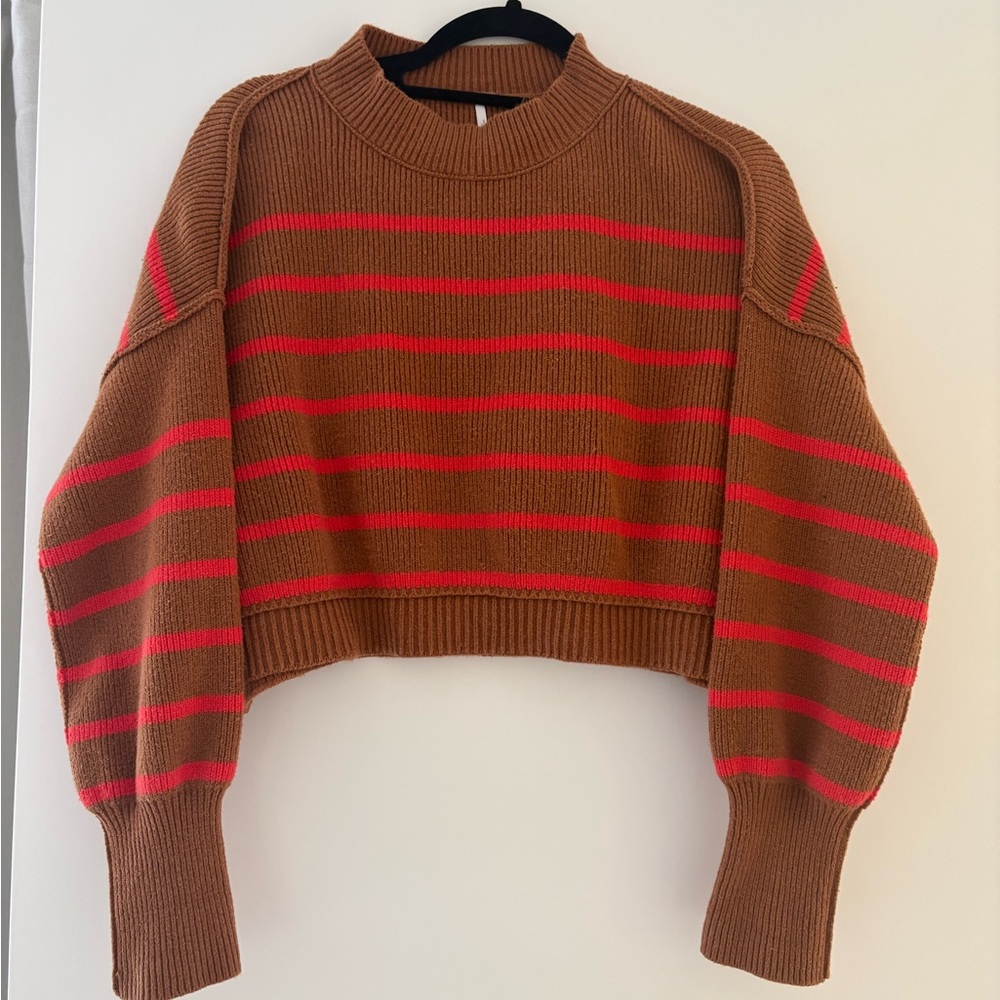 Free People Easy Street Stripe Crop Pullover